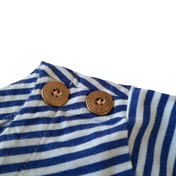 Brooks Brothers Kids Navy and White Stripped Long Sleeve in Size Large - Picture 4 of 6